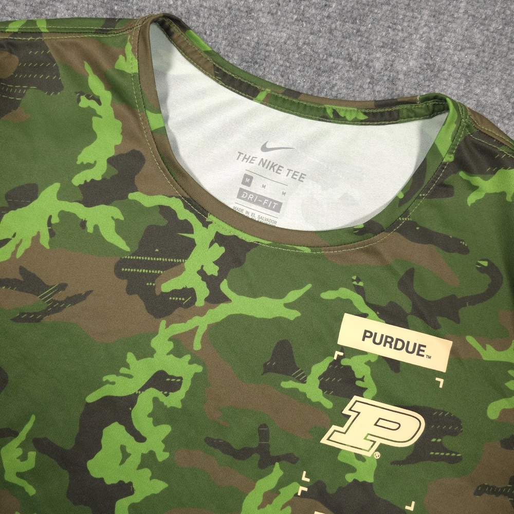 Nike Salute to Service Shirt Womens M Camo Purdue Boilermakers NCAA USA Flag